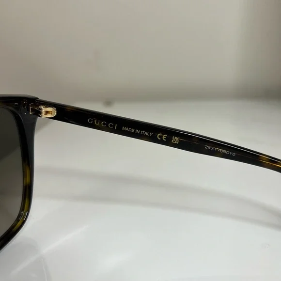 Gucci 57 mm Square Sunglasses in Black/Dark Havana - GG0022S 003 - Picture 7 of 8